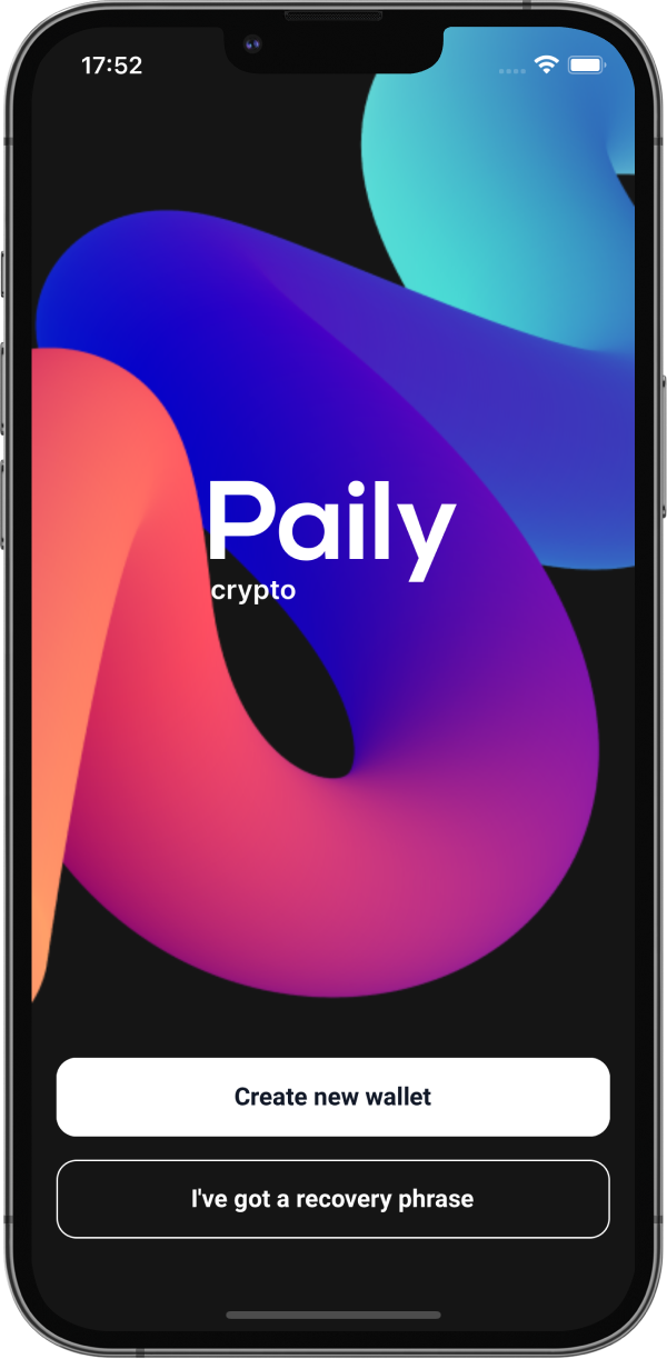 Open paily wallet and import or create new wallet